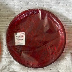 NWT 4- Martha Stewart Living Glass Holiday Dessert Plates